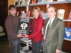Steve Ostafichuk, Oleh Romanyshyn present "Exhibit in a Box" to Petro Jacyk Centre in Toronto